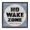 Stupell Industries No Wake Zone Beach Planks Framed Floater Canvas Wall Art